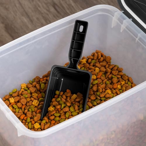 IRIS USA Dog Food Container & Slow Feeder Bowl, Up to 30 lbs, Black | Includes 2-Cup Sccop & Wheels, Airtight Seal, BPA-Free, Bird Seed, Cat food, Cat Litter, Treats, Short Snout Bowl - color: Black, size: 30 lbs - 1 Pack