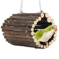 Fruit Wooden Bird Tunnel,Parrot Swing Toys,Hanging Bird Tree Caves, Birds Apple Wood Branches Tunnel,with Parakeets, Budgies, Finches, Cockatiels, Lovebirds,Hamster (3.76" in Diameter) - color: Apple wood