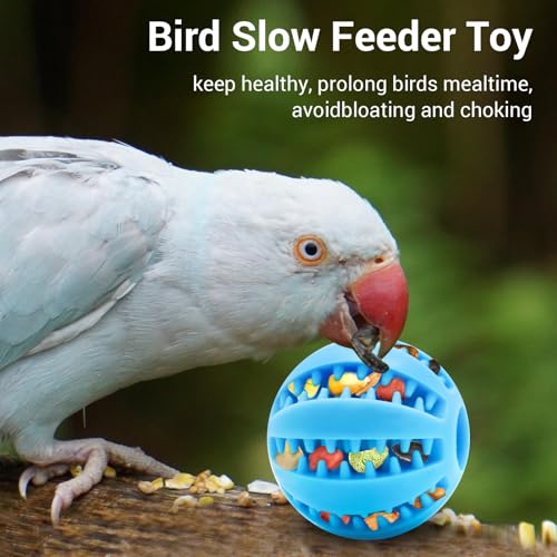 2 Pcs Parrot Feeder Chew Toy Balls, Bird Foraging Interactive Toys, Suitable for Small Animals and All Birds,Parakeet,Parrots,Lovebirds,Macaws,Hamsters,Guinea Pigs