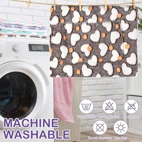 Haull 4 Pcs Waterproof Guinea Pig Bedding Soft Dog Cat Bed Crate Mat Small Animal Plush Cage Liners Rabbit Bunny Kennel Pad Reversible Cozy Pee Thickened Hamster Pad(Heart,13 x 18.5 Inch) - size: 13 x 18.5 Inch