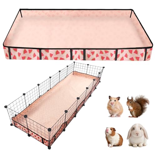 Waterproof Guinea Pig Cage Liners, Washable & Reusable Small Animal Cage Mat, for Rabbit, Hamster, Chinchilla, Hedgehog (Watermelon),C&C 24x72 inches - size: C&C 2x6(24x72 inches)