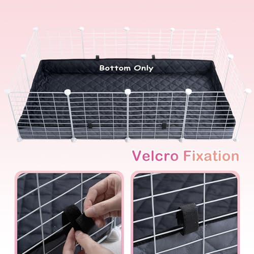 FunFurry Quilted Guinea Pig Cage Liner, Reversible & Absorbent Bottom Base, Cage Liners for Small Animals, Hamster Chinchilla Hedgehog Ferret Rabbit. (Dark Grey-Quilted, 24" X 24") - color: Dark Grey-Quilted, size: 24" X 24"