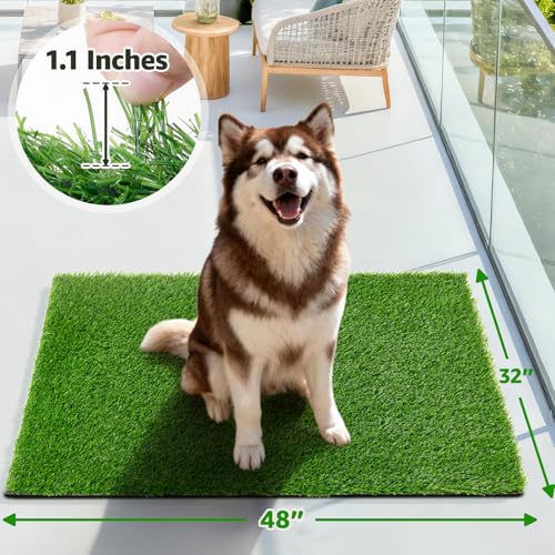 Artificial Grass Outdoor, 31.5x47.3" Grass Pad for Dogs Potty Training | Pet Friendly, with Drainage Holes, Easy to Clean, Fake Grass Mat, Replacement Turf Rug for Patio Balcony Lawn Apartment Decor - size: 47.3x31.5 inch