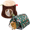 Abbylike 2 Pack Guinea Pig Hideout Washable Guinea Pig Tunnel and Soft Rabbit Bed Small Animals Cage Accessories for Hamster Chinchilla Ferret Bunny