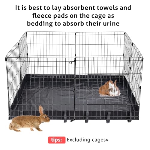 Guinea Pig Cage Bottom Tarp for C&C Grids Habitat Cage Panel, 47x24 inches Guinea Pig Cage Liner Base, Washable Small Animal Cage Bedding for Rabbits Hamsters Hedgehogs Ferrets Small Pets(No Cage)