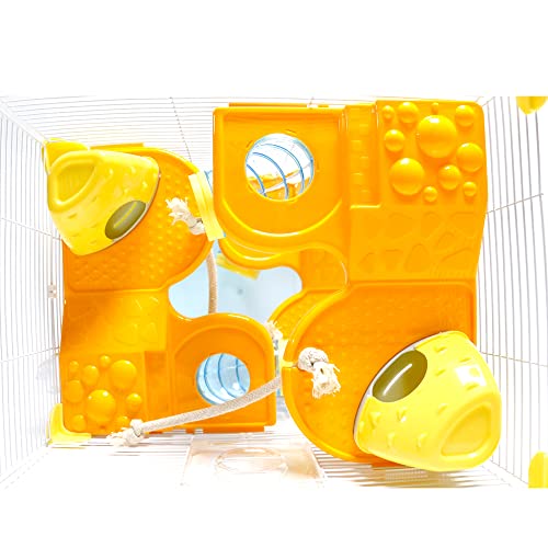 Hamster Cage Small Animal Cage 3 Layers Cage Size：14.17"(W) X10.63(L) X16.73 (H) Suitable for Hamsters up to 3.5 inch in Length