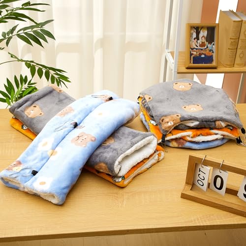 6 Pcs Rat Hammock Set Ferret Hanging Tunnel 3 Tier Guinea Pig Hammocks Hideout Soft Chinchilla Bed for Cage Accessories Hide,Play and Sleep (Sun,Bear) - color: Sun