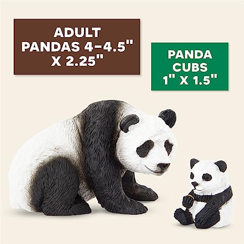 Terra by Battat Giant Panda Family Animal Figures, 4-Piece Set, Animals | 4 realistic plastic zoo animal toys with 2 adult pandas and 2 cubs for storytelling play, collecting, and learning, 3+ Years - style: Panda Family
