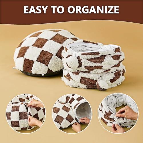 Cat Tunnel Bed with Washable Cushion for Indoor Cat, Donut Cave Tube Toys for Kitten Puppy Rabbit, Brown - color: Brown