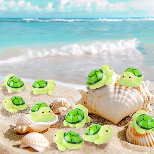 40 Pieces Tiny Turtles for Dollhouse Mini Resin Animals Mini Green Turtles for Fairy Garden Micro Moss Landscape Home Decor - style: Turtle