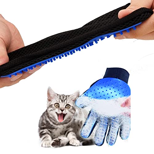 Generic Pet Grooming Glove, Blue - Perfect for Dog, Cat, Rabbit with fur (short and long), Multi-role Bathing, Massaging, Grooming, Shedding, Brush Glove | Blue - Perfect for Dog, Cat, Rabbit with fur (short and long), Multi-role Bathing, Massaging, Groom