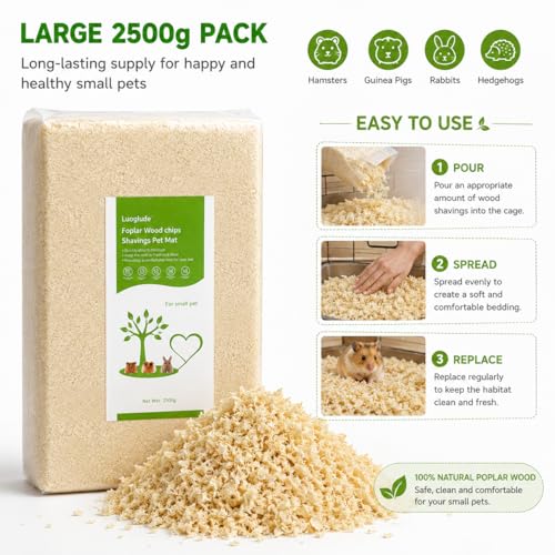 88oz Natural Aspen Wood Pet Bedding – Low Dust, Odor Control & Ultra Absorbent Shavings for Hamsters, Parrots, Guinea Pigs & Small Animals - size: 88oz