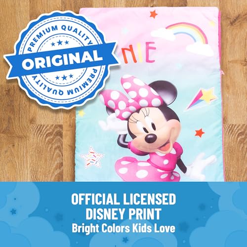 Jay Franco Disney Minnie Mouse Bowtique Slumber Sack - Cozy & Warm Kids Lightweight Slumber Bag/Sleeping Bag (Official Disney Product) - color: Pink - Minnie Mouse