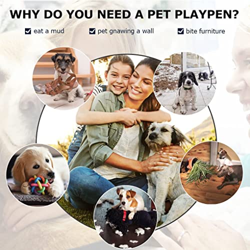 BestPet | Dog Playpen | 24", 16 Panels | Heavy Duty Metal Pet Exercise Pen | Indoor/Outdoor Fence Panels | Rust-Resistant, Removable, Tool-Free Setup | Anti-Skid, Expandable Design - style: 16 panels
