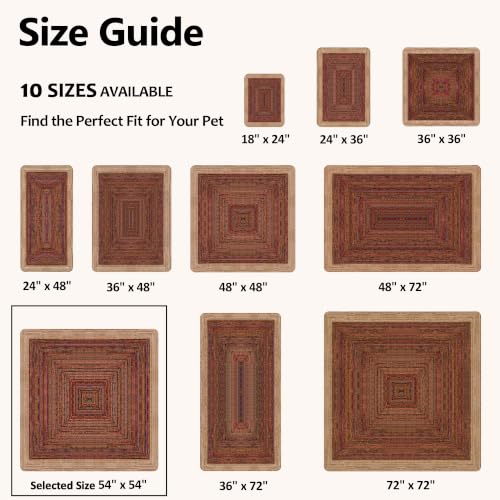 Washable Pee Pads for Dogs, Reusable Puppy Potty Training Pads, Ultra-Absorbent Thick Waterproof Leak-Proof Non-Slip Pads & Mat for Crate, Playpen, Floor, Whelping & Housebreaking , 2 Pack 54"x54" - color: Sisal Bohemian Print, size: 54" ×54"(pack of 2)