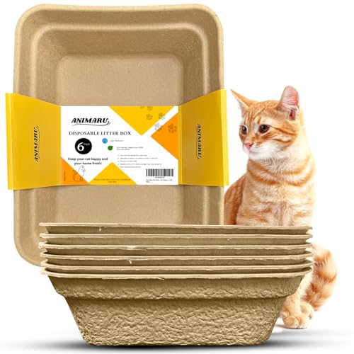 Disposable Litter Boxes (Brown, Large 6-Pack) - size: Large 6-Pack