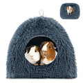 YUEPET Rabbit Bed, Bunny Hideout, Guinea Pig Bed, Ferret Bed, Dark Grey | Semi-Closed Cave, Thick Plush Fabric, Removable Washable Pad, Indoor Use for Small Animals - color: Dark Grey