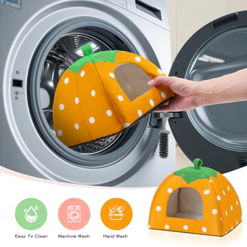 Guinea Pig Hideout Warm Fleece Small Animal Bed Washable Pet Cushion Winter Warm Sleeping Nest for Hamster Rabbit Chinchilla - color: Yellow