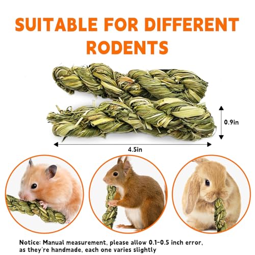 Hamiledyi 15 PCS Rabbit Chew Toys for Teeth - Timothy Hay Treats and Sticks - Natural Grass Chew Toys for Bunnies Guinea Pigs Hamsters and Chinchillas - Bunny Teeth Care - size: 0.16 Ounce (Pack of 15)