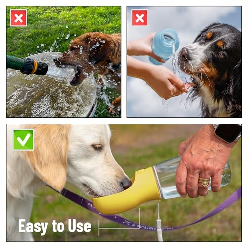 Mr. Pen- Portable Dog Water Bottle, 19 oz, Large | Leak Proof Puppy Water Dispenser with Drinking Feeder for Pets, Outdoor Walking, Hiking, Travel, Not Dishwasher Safe - color: Yellow