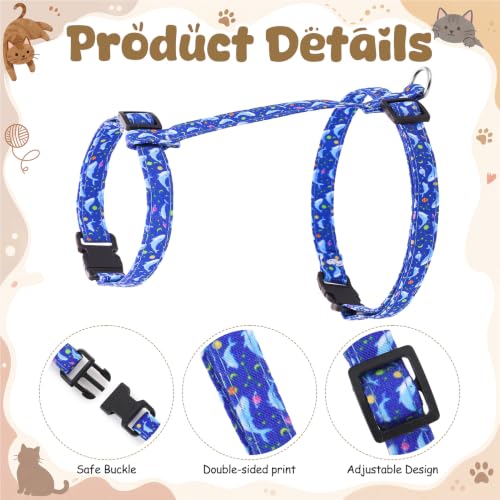 2 Pack Cat Harness and Leash, Escape Proof Adjustable Kitten Harness | Lightweight Soft and Comfortable for Cat Safe Walking and Travel, Dinosaur - color: Dinosaur