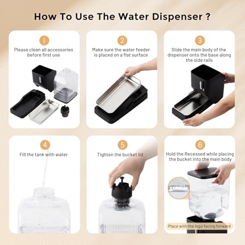 ZOMISIA Automatic Dog Water Dispenser 11L with Stainless Steel Bowl, Gravity Extra Large Capacity Water Bowl for Large-Sized Dogs, 3 Gallon Pet Waterer 100% BPA Free, White - color: White, size: 11L