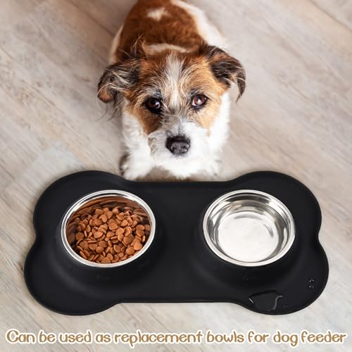 kathson 12 PCS Small Stainless Steel Dog Bowls, Replacement Metal Puppy Food Water Bowl Set Suit for Indoor Outdoor, Pet Feeding Dish for Small Animals Kitten, Dishwasher Safe (5.5 in) - size: 5.5 in dia.