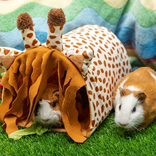 PAWNISAW Guinea Pig Hideout, Washable Fleece Tunnel House & Cage Tube | Small Animal Bedding & Cage Accessories, Playing Habitat for Hamster, Rat, Hedgehog, Chinchilla - color: Multi-colored