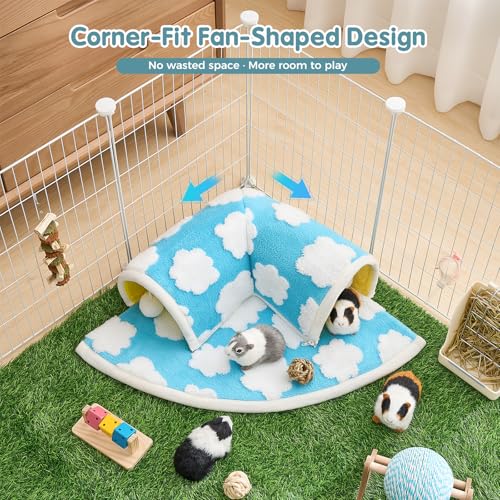 Avont Guinea Pig Tunnel Bed, Washable Hideout for Small Pets | Soft Plush Fleece, for Guinea Pigs, Hamsters, Chinchillas, Dwarf Rabbits & Others, Available in Cloud/Star Pattern