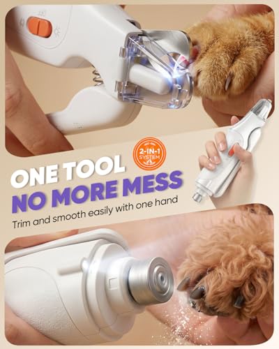 CATPICK 2-in-1 Cat Nail Clippers & Dog Nail Clippers Trimmers for Large Medium Small Dogs Cats Claw Trimmer Quick Sensor and Safety Guard USB Rechargeable with 2 LED Lights Dogs Nail Trimmer - color: Black
