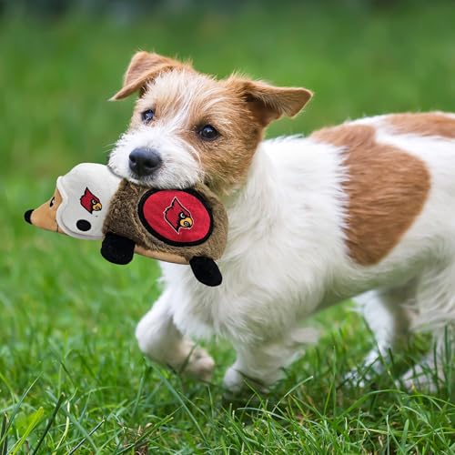 NCAA Louisville Cardinals Plush Hedgehog Toy for Dogs & Cats, Cool Soft Pet Toy for Fun and Interactive Play, Dog Chew Toy with Squeaker, Licensed Hot Pet Toy - color: Louisville Cardinals