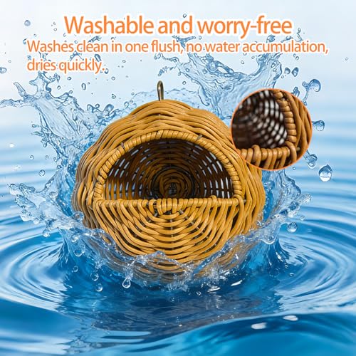 Bird Nest, Warm Bird Bed for Cage Parrot Nesting House with 2 Mats, Hanging Parakeet Cage Accessories for Lovebird, Canary, Budgie, Finch, Hamster (G-Hole Style)