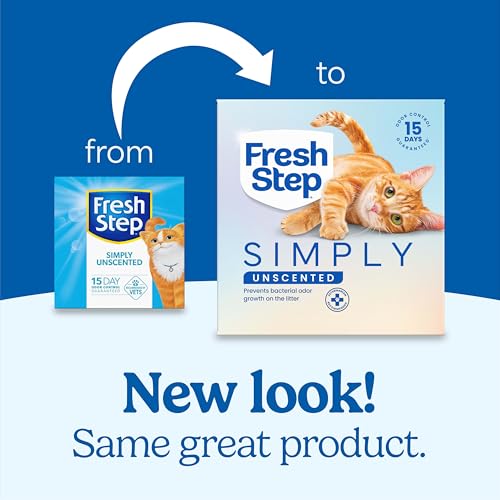 Fresh Step Simply Unscented Multi Cat Clumping Cat Litter, Low Dust, Odor Control with Activated Charcoal Tech, Compatible in Automatic Litter Boxes, 14 lb. - size: 14lb (Pack of 1)