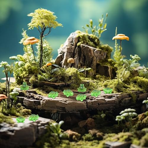 HOMICO 40 Pieces Mini Frogs Resin Tiny Animals for Crafts Dollhouse Fairy Garden Micro Moss Landscape Aquarium Potted Plant Decor - style: Frogs
