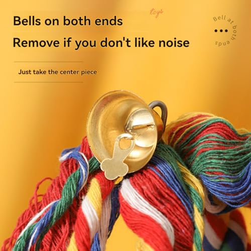 Sugar Glider Toy Climbing Rope with Hook & Bell Bendable Cotton Pet Toy for Small Pet Accessories (Long Screws) - color: long screws
