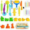 Kleeblatt Dough Tools Set for Kids - 29 Pcs Playdough Kit | 10 ocean molds, 9 Basic Dough Tools, 9 Double-Headed Clay Carving Tools, 1 Cleaning Brush, Exquisite Box - color: KT-DoughTools-8
