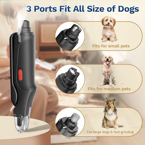 2 in 1 Dog Nail Clippers & Cat Nail Clippers Trimmers for Large Medium Small Dogs Cats Claw Trimmer Quick Sensor and Safety Guard USB Rechargeable Dogs Nail Trimmer with Catcher & 2 LED Lights - color: Black