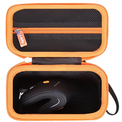 Case for ProtoArc Ergonomic Mouse, Travel Carrying Case Compatible with ProtoArc EM11 NL Bluetooth Rechargeable Wireless Vertical Mouse (Black-Orange) - color: Black-Orange