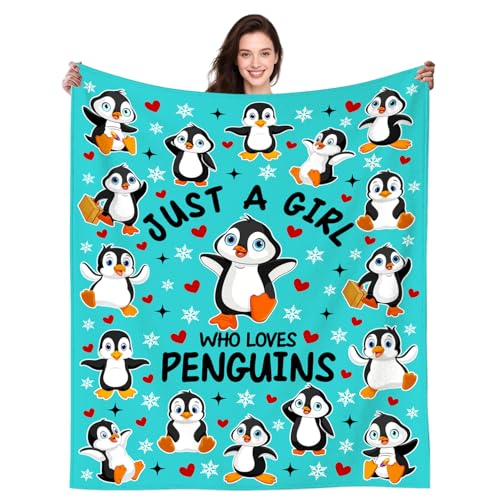 Penguin Blanket Gifts for Women Girls Stuff Penguins Blanket Throw Plush Cozy Bedding Cute Penguins Gifts for Girls Women Kids Adults Penguin Lovers Birthday Party Decorations Room Decor 50"X40" - color: Penguin, size: 50"x40"