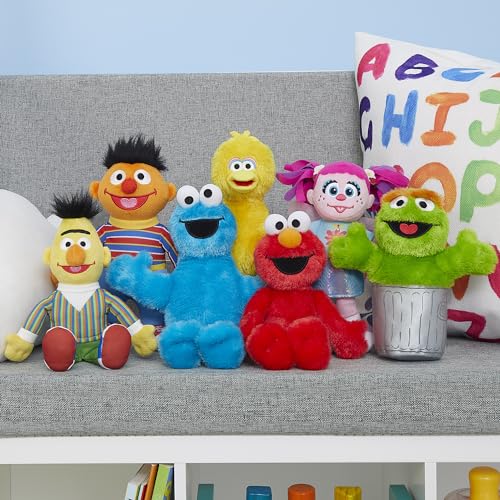 Sesame Street Friends 8-inch Cookie Monster Plush Stuffed Animal, Recycled Filling, Kids Toys for Ages 18 Month by Just Play