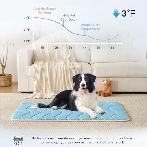 MICROCOSMOS 0.8" Thick Cooling Dog Foam Pad & Summer Pet Sleeping Mat, Machine Washable, Materials Safe, Portable Flat Pet Bed for Dogs.(Grey, 42" x 28") - color: Gray, size: 42"L x 28"W x 0.8"Th