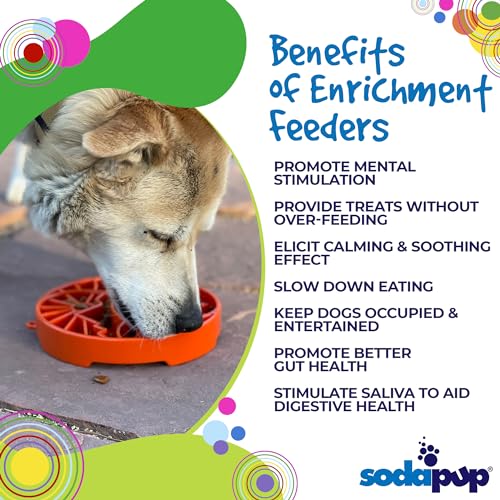 SodaPup Yin Yang eTray – Durable Enrichment Feeder Made in USA from Non-Toxic, Pet-Safe, Food Safe Material for Mental Stimulation, Calming, Slowing Down Eating, Healthy Digestion, & More - color: Burnt Orange Yin Yang eTray