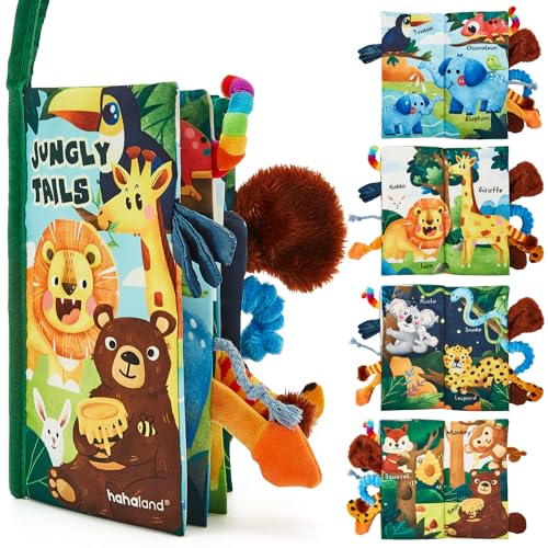 hahaland Baby Books 0-6 Months,Infant Tummy Time Toy Sensory Toys | 6 to 12 Months Touch Feel Book Travel Toy Gifts for Boy Girl 0-3 Month Baby Shower Birthday Easter Basket Stuffers 1PCS - style: A - Jungle - 1 Book