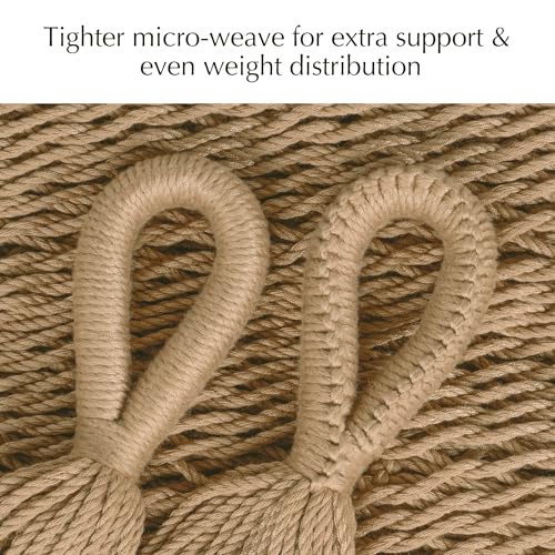 Handwoven Rope Mayan Hammock for Outside, 600 lbs Capacity | 2 Person, Portable Carrying Bag, Easy-Used Tree Straps, Carabiners, Soft Fabric, for Backyard, Patio (Tan, X-Large) - color: Tan, size: X-Large