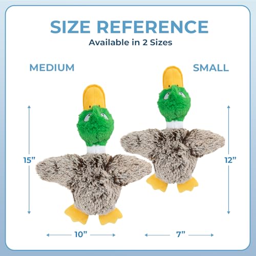 Best Pet Supplies Interactive Squeaky Dog Chew Toy, Ideal Dog Toys for Chewers, Small, Medium & Large Dogs, and Fetch Lovers - Mallard Duck (Gray), Small - color: Mallard Duck (Gray), size: Small