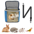 Small Animal Carrier Backpack with Water Bottle, Travel Portable Guinea Pig Hamster Bunny Carrier Sling Pouch, Clear Window Breathable Pet Carrier for Hedgehog Sugar Glider Chinchilla Rat (Gray-Blue) - color: Gray Blue