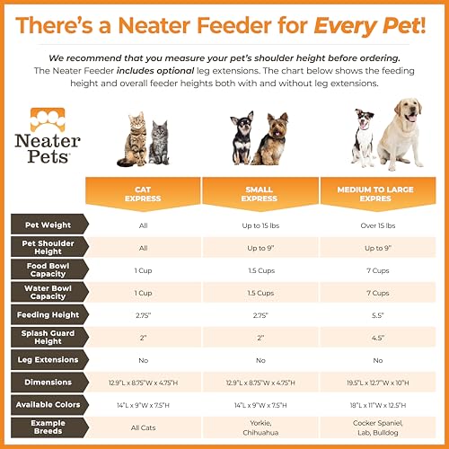 Neater Feeder Express Mess Proof Dog Bowls Elevated for Small Breeds Under 15 Lb, Made in USA, No Spill Raised Dog Food Bowl Stand, Stainless Steel Food and Water Bowl Set, Feeding Station, Pink - color: Pink, size: Small w/ Standard Bowls