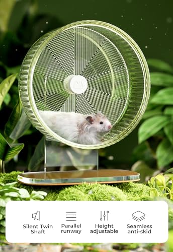 Super-Silent Hamster Exercise Wheel: Silent Spin Toys Hamster Running Wheels with Height Adjustable Stand for Hamsters Gerbils Mice Or Other Small Animals -8.5inch Blue - color: Blue, size: 8.5inch