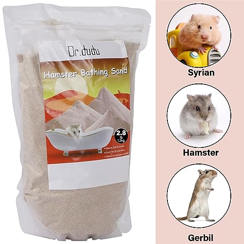 DR.DUDU 2.8lb Hamster Sand for Sand Bath, Hamster Cage Accessories(Beige) | Dust Free Desert Sand for Gerbil Chinchillas Syrian Mice Small Animals - color: Beige, size: 2.8lb