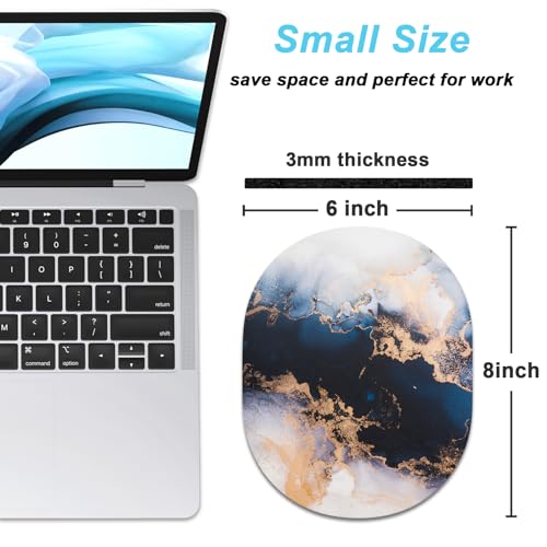 Rimilak Small Mouse Pad 6 x 8 Inch, Takes up Wrist and Mouse Space, Waterproof Compact Mini Mouse Mat for Laptop Computer Wireless Mouse Keyboard Home Office Travel,Blue Gradient Marble - color: Blue Gradient Marble, size: 8L x 6W inches